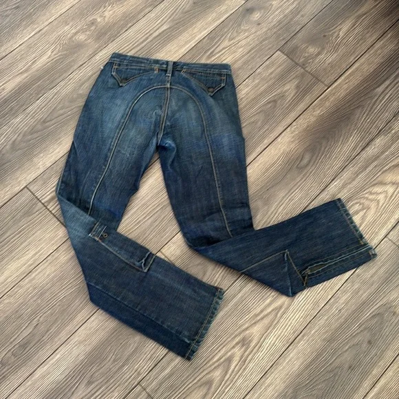 Engineered Dark Blue Denim Jeans size 2 funky cool - Picture 4 of 16